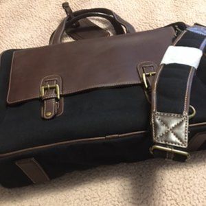Briefcase/Business-Computer Bag  By Franklin Covey  Leather/Canvas NEW w/o tags